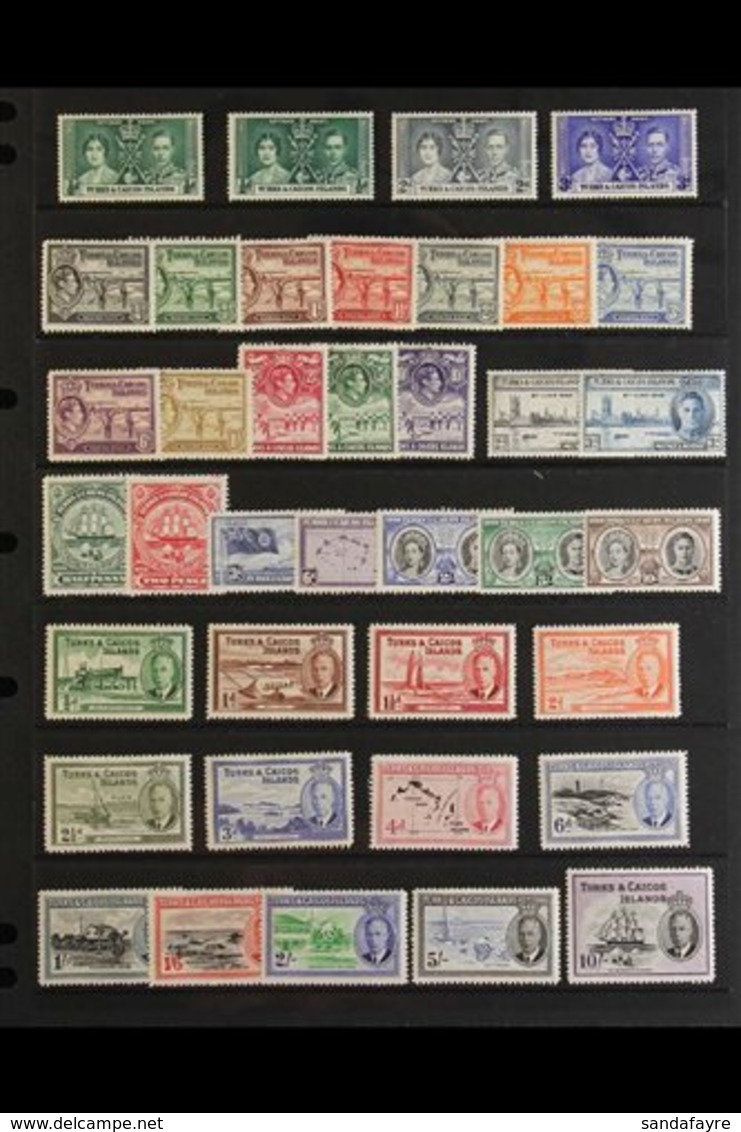 1937-50 MINT COLLECTION. An ALL DIFFERENT Collection Of Sets Inc 1938-45 Set Of All Values (missing Additional 1945 6d & - Turks & Caicos