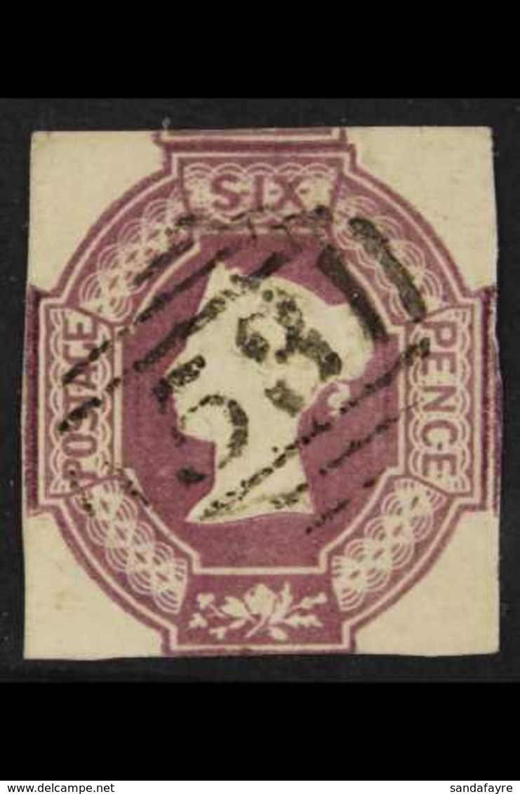 1847-54 6d Purple Reversed, Watermark Inverted And Reversed, SG 60wk, Attractive With Clear Margins To Three Sides, Just - Sonstige & Ohne Zuordnung