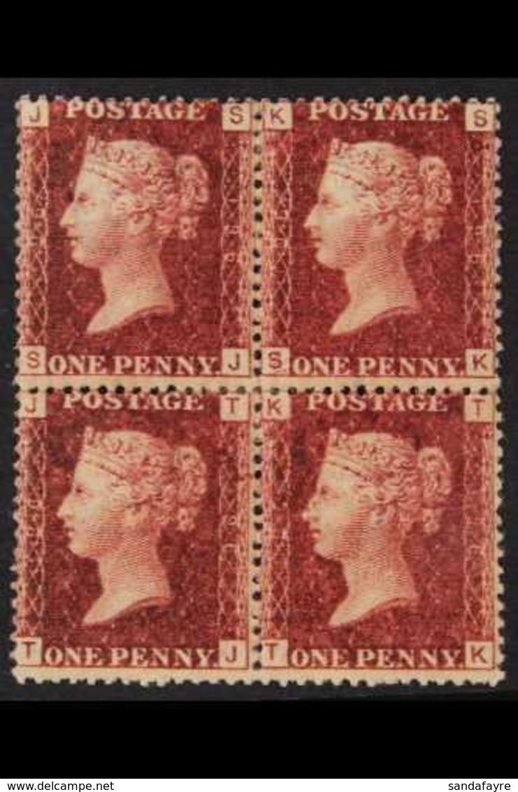 1864-79 1d Red SG 43, Plate 196, Fine Mint Block Of Four. For More Images, Please Visit Http://www.sandafayre.com/itemde - Sonstige & Ohne Zuordnung