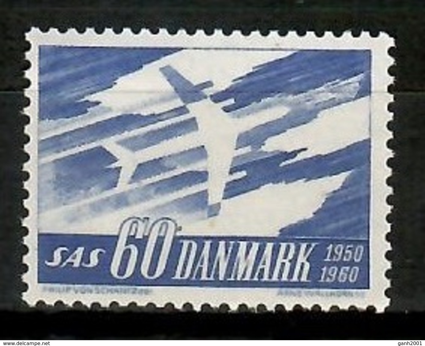 Denmark 1961 Dinamarca / Aviation SAS Airplanes MNH Aviación Aviones Luftfahrt / Cu14107  C5-20 - Aviones