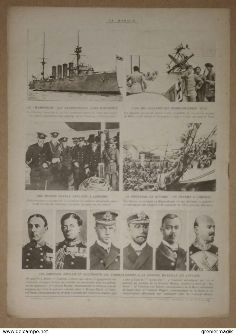 Le miroir du 18/06/1916 Mort de Kitchener à bord du "Hampshire" - Aviateur Gilbert - Bataille du Jutland - Fort de Vaux