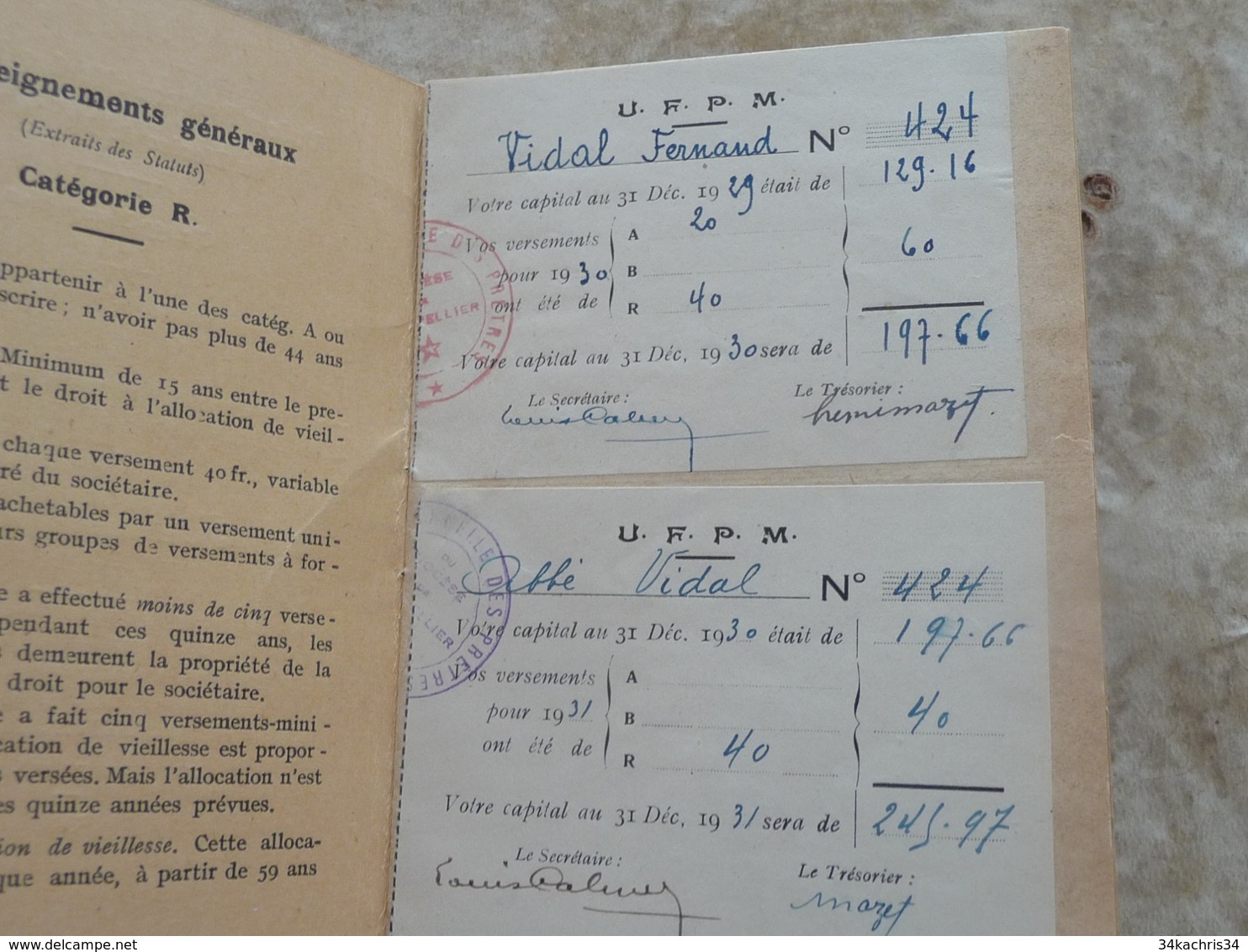 Religion Carnet De Membre 1928 Union Fraternelle Des Prêtres Du Diocèse De Montpellier - Religión & Esoterismo