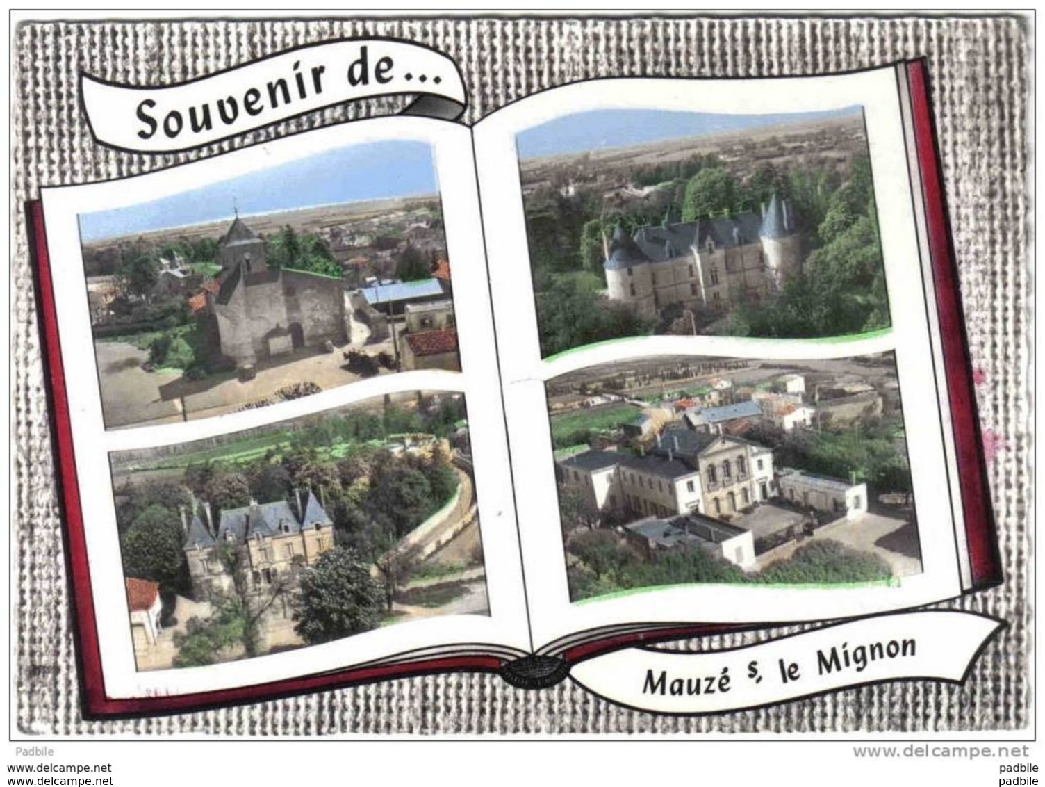 Carte Postale 79. Mauze-sur-le-Mignon Vue D'avion à Livre Ouvert  Trés Beau Plan - Mauze Sur Le Mignon