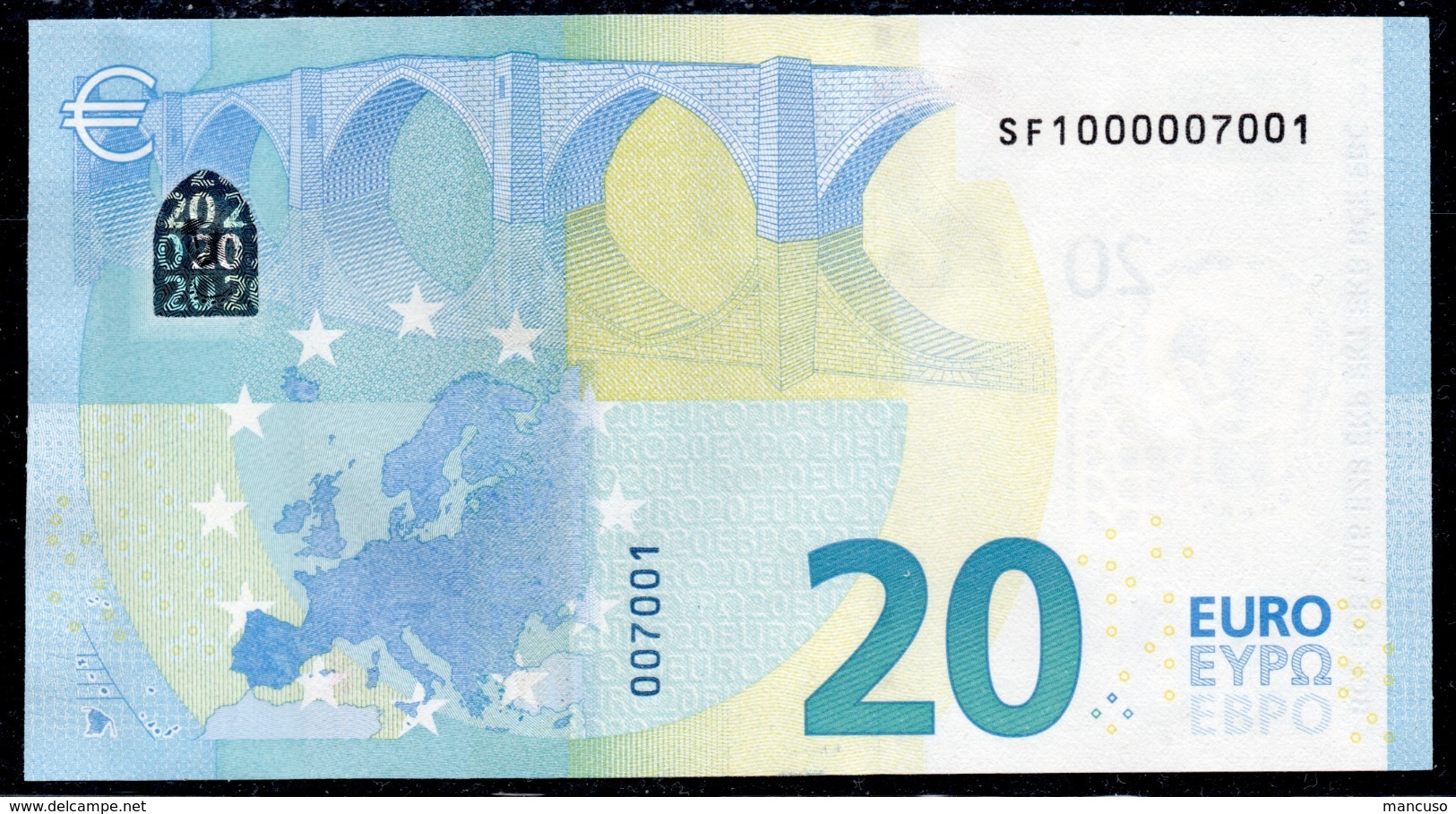 VERY RARE € 20  S001 A1 ONLY THREE NUMBER  UNC - 20 Euro