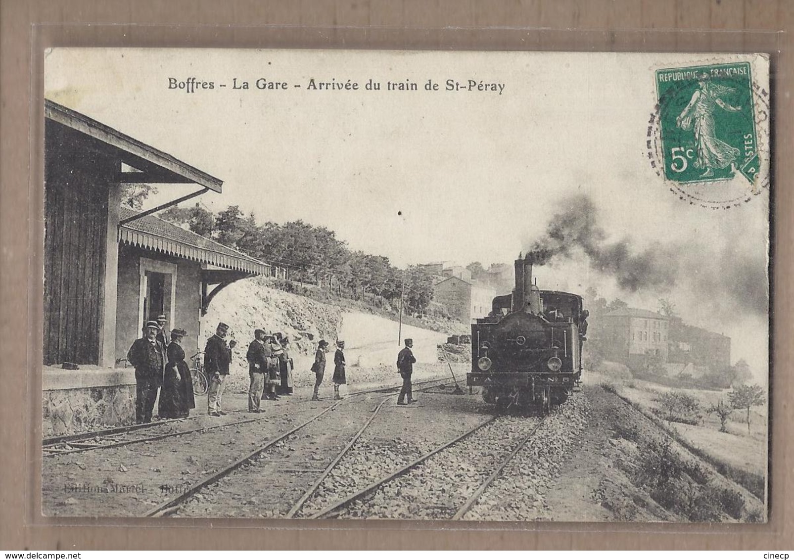 CPA 07 - BOFFRES - La Gare - Arrivée Du Train De Saint-Péray - SUPERBE GROS PLAN LOCOMOTIVE ANIMATION - Autres & Non Classés