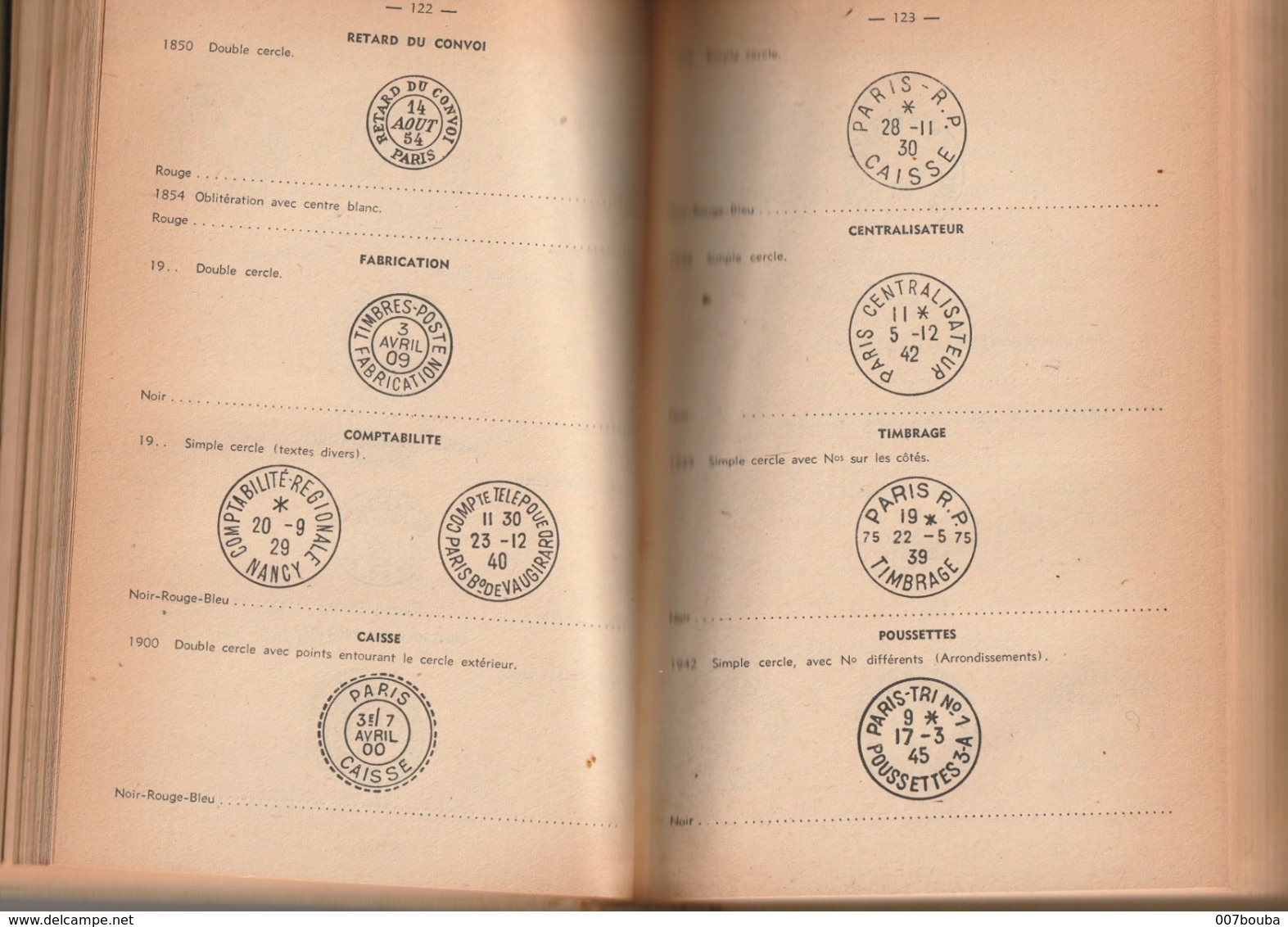 France - Catalogue Des Oblitrations Françaises 1849-1946 / E. BARTHELEMY / 343 PAGES / Voir SCANS - Afstempelingen