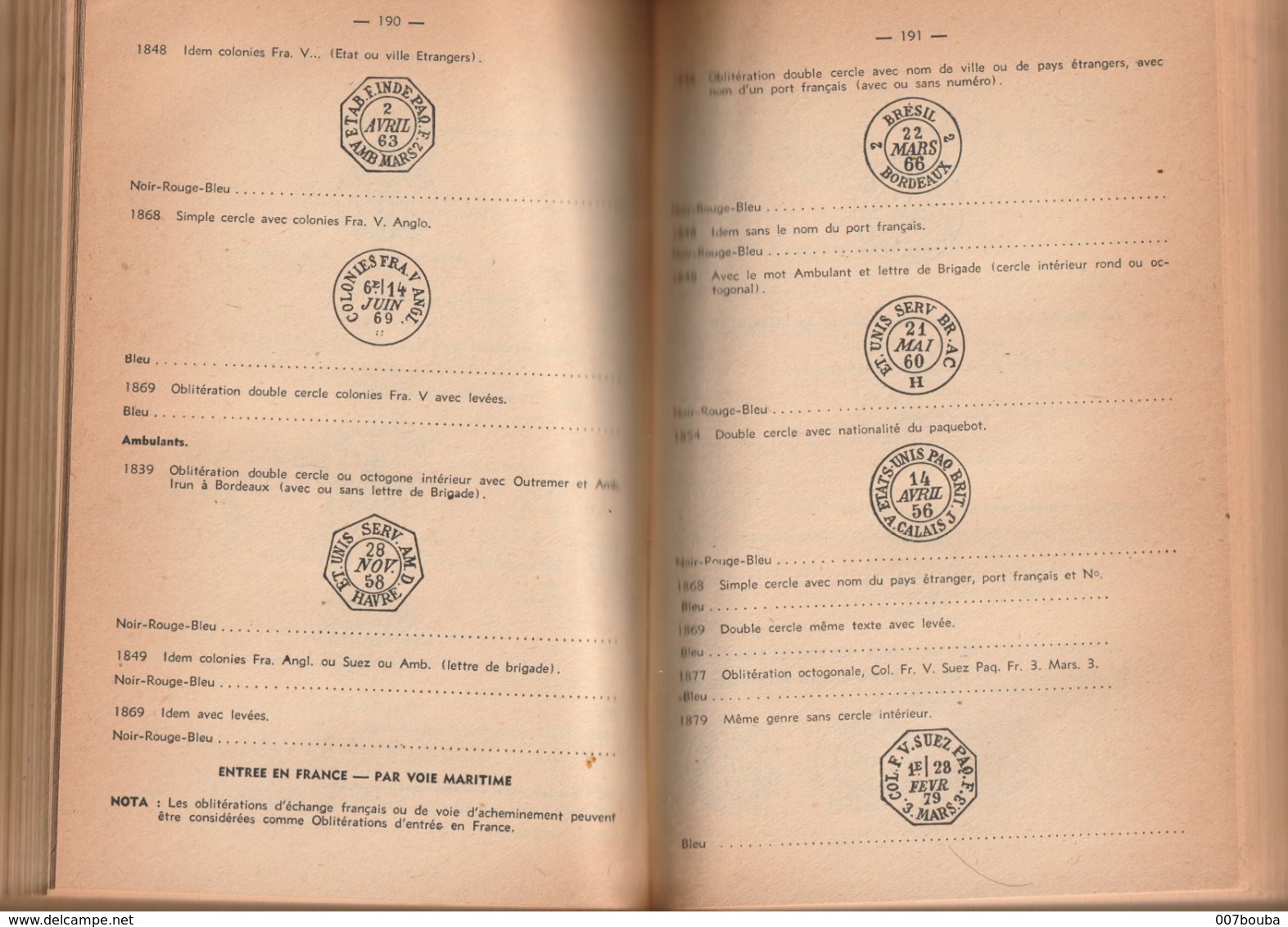 France - Catalogue des oblitrations Françaises 1849-1946 / E. BARTHELEMY / 343 PAGES / Voir SCANS