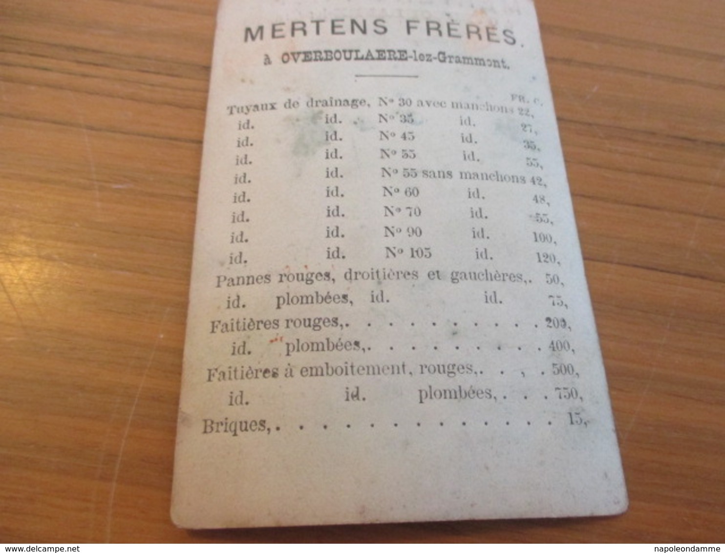 Chromo, Mertens Freres A Overboulaere Lez Grammont - Autres & Non Classés