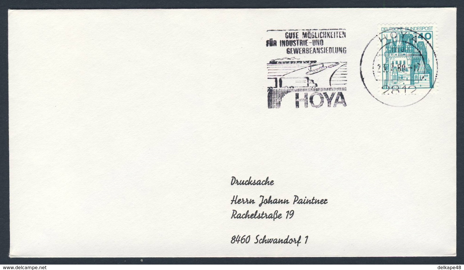 Deutschland Germany 1980 Brief Cover - Gute Möglichkeiten Für Industrie- Und Gewerbeansiedlung, Hoya - Treinen