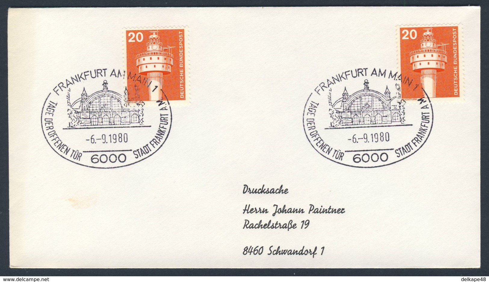 Deutschland Germany 1980 Brief Cover - Tag Der Offenen Tür - Stadt Frankfurt Am Main - Hauptbahnhof / Central Station - Trains