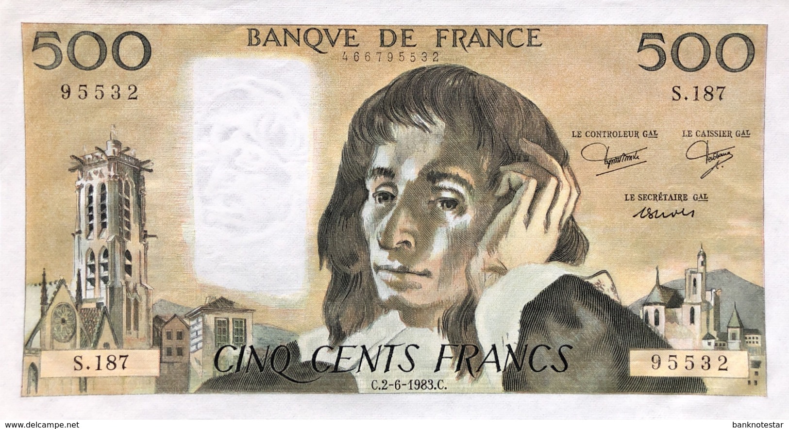 France 500 Francs, P-156e (2.6.1983) - AU - FN71.29 - 500 F 1968-1993 ''Pascal''