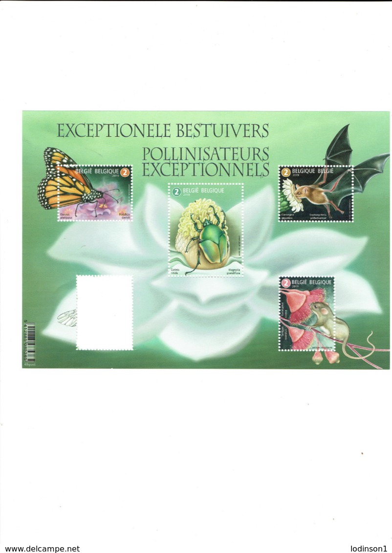 BELGIQUE Pollinisateurs Papillon Insectes Oiseau Mammifère - Full Sheets And Panes