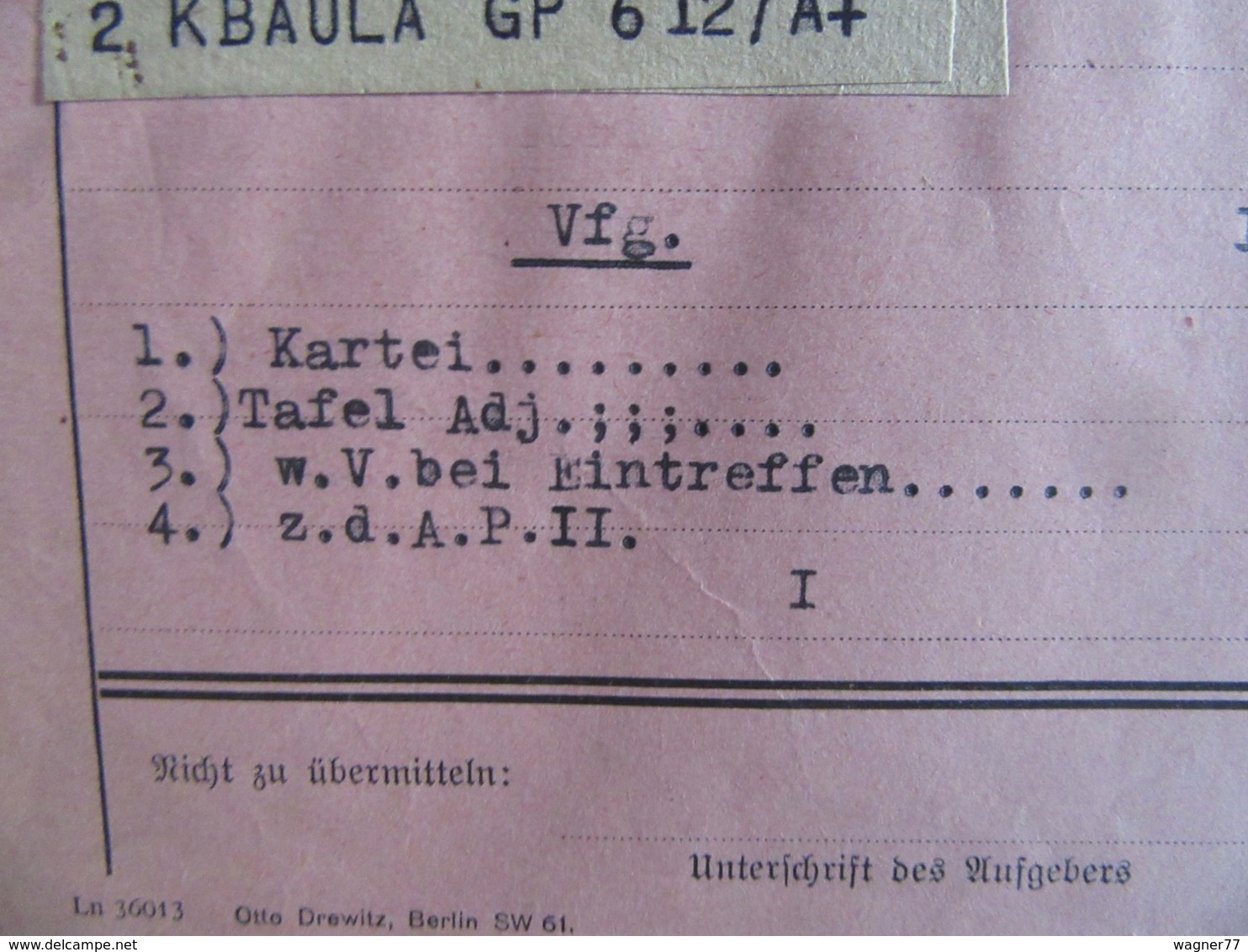 Geheime Kommandosache Kriegsmarine Telegramm 1944 - Briefe U. Dokumente