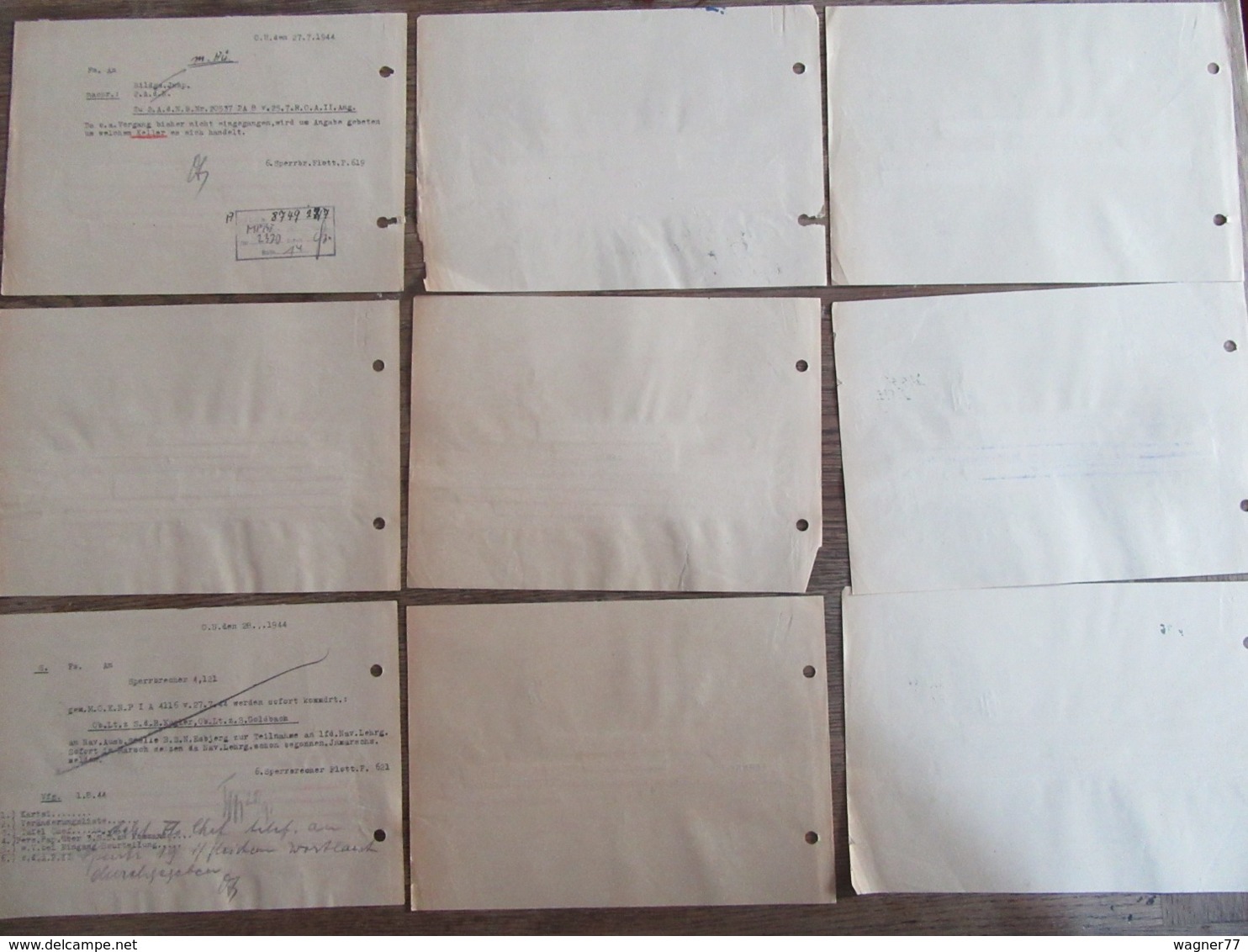 12x Kriegsmarine Telegramm 1944 Marinenachrichtendienst Sperrbrecher Flottille