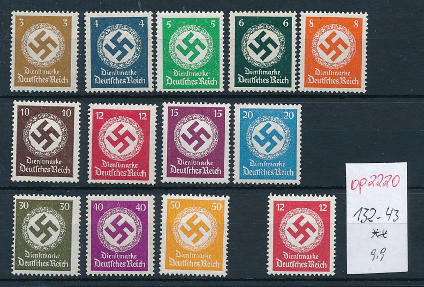 D.-Reich Nr. Dienst 132-43  ** ... (op2220 )  Siehe Scan - Dienstmarken