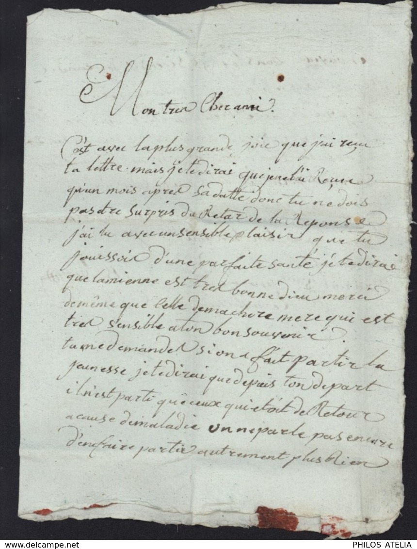 1795 DEBOURSE Manuscrit Deb De Pau Pyr Atlantique Lettre Po Militaire Datée De Peyronnet Recto Marque à Sec 44 LAUSERTE - 1701-1800: Precursors XVIII