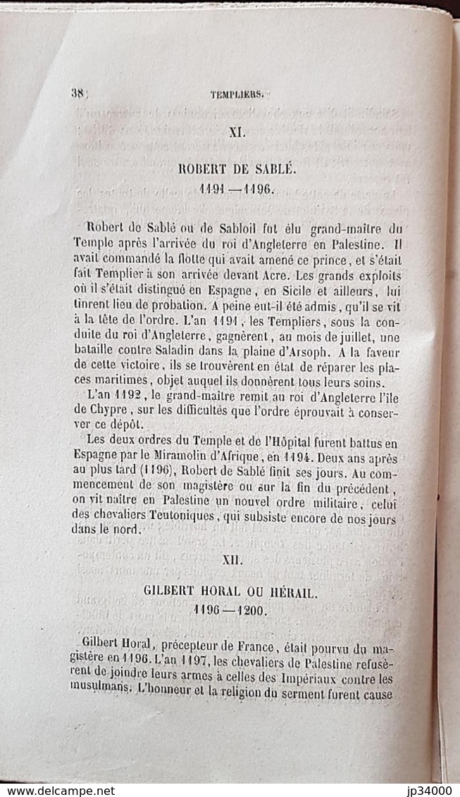 DOCUMENTS SUR LES ORDRES Du TEMPLE ET DE SAINT JEAN DE JERUSALEM En ROUERGUE. Edition De 1866 à Rodez - Midi-Pyrénées
