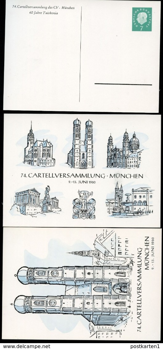 Bund PP17 D2/001  CARTELLVERSAMMLUNG MÜNCHEN 1960  NGK 20,00€ - Private Postcards - Mint