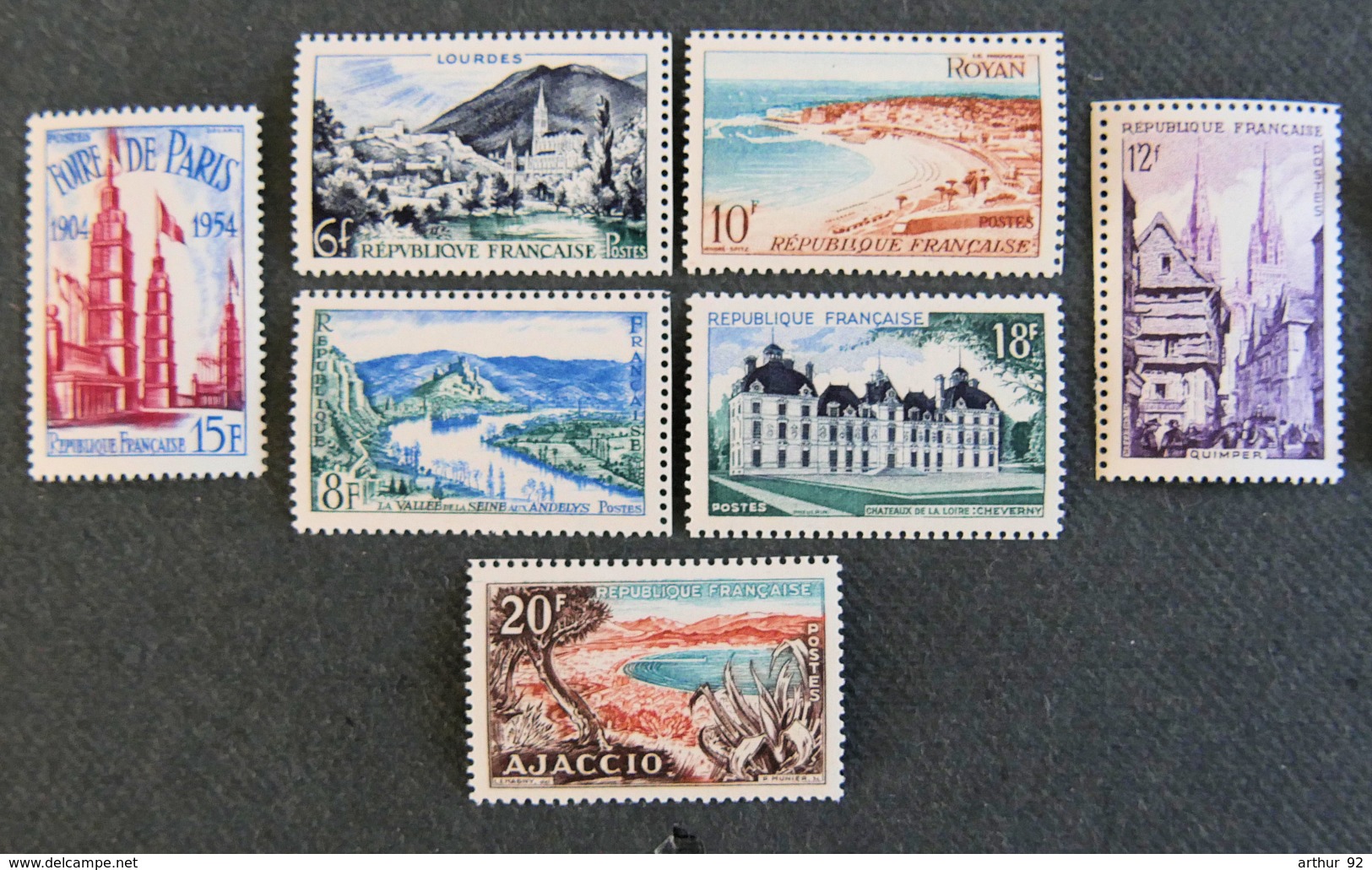 FRANCE - 1954 - YT975 à 981 ** - FOIRE DE PARIS / SITES ET MONUMENTS - Nuovi