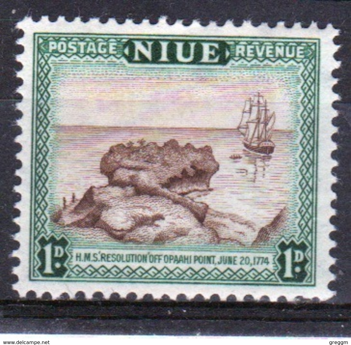 Niue 1950 Single 1d Stamp Taken From The Definitive Series. - Niue