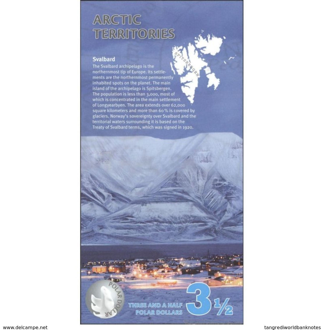 TWN - ARCTIC TERRITORIES - 3½ Polar Dollars 2014 Polymer - Prefix B UNC - Altri & Non Classificati