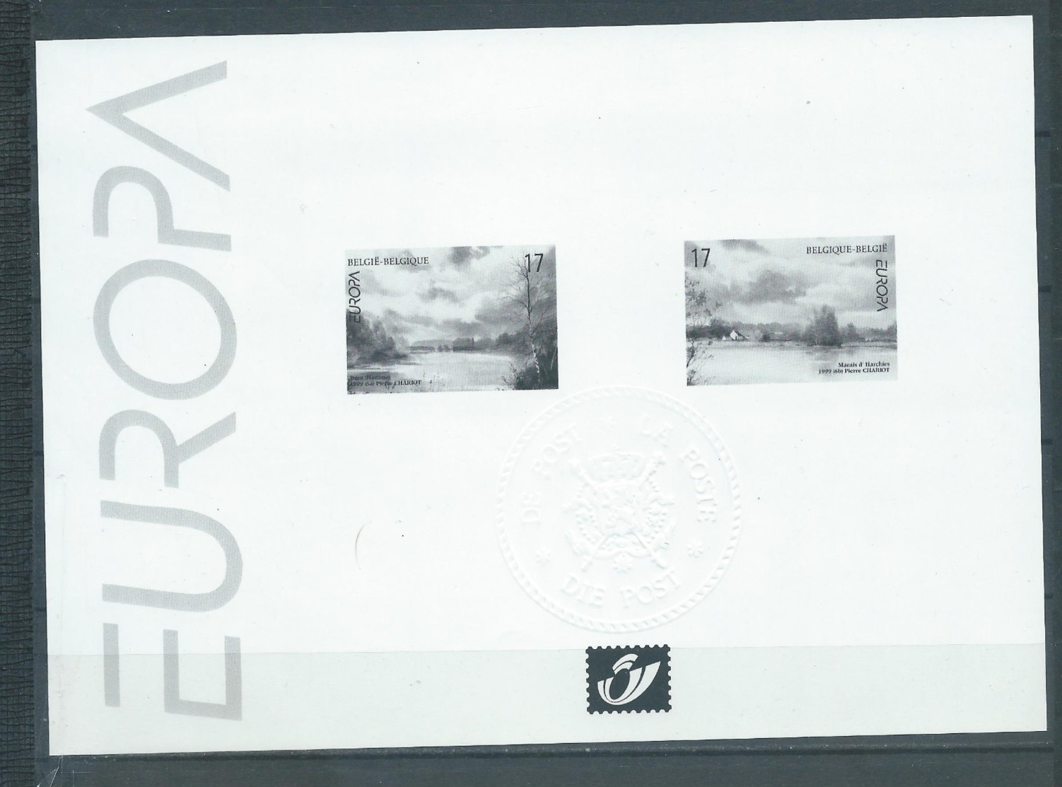 Belgique Feuillet N/B Europa 1999 Neuf - B&W Sheetlets, Courtesu Of The Post  [ZN & GC]