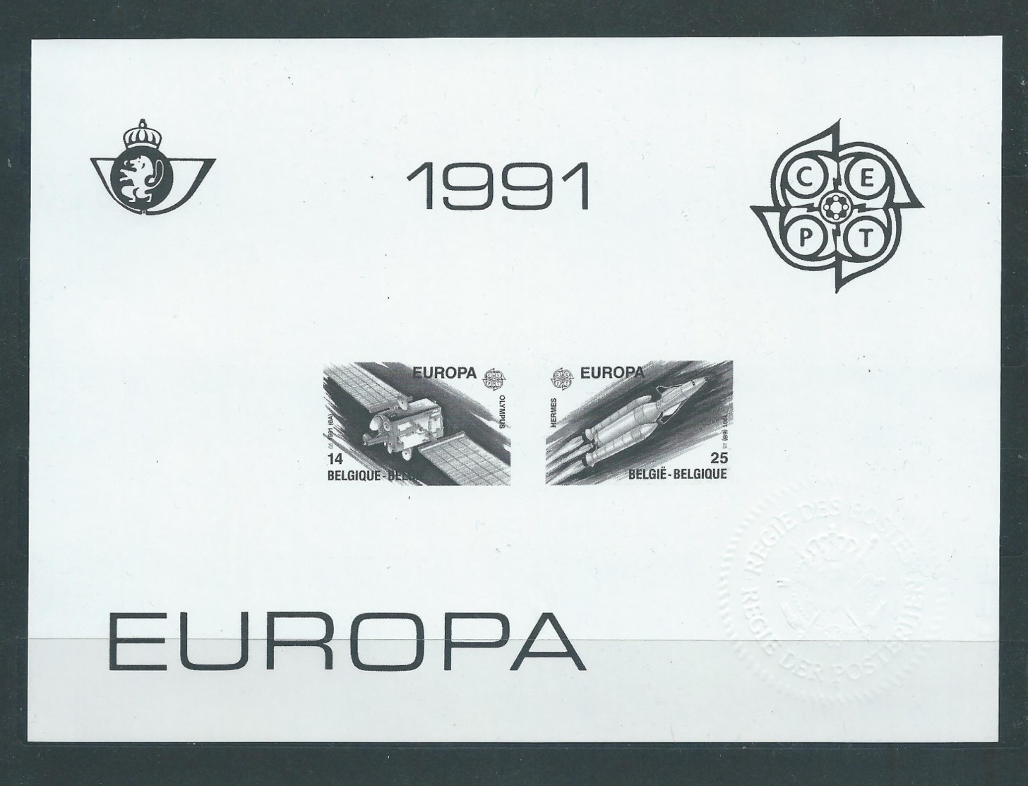 Belgique Feuillet N/B Europa 1991 Neuf - Folletos Blanco Y Negro [ZN & GC]