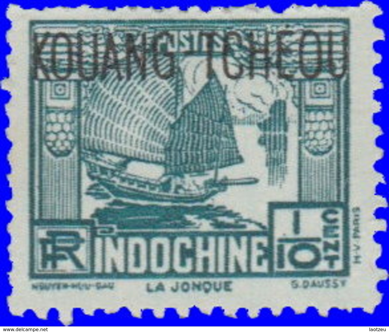 Kouang-Tchéou 1937. ~  YT 97* Par 4 - 1/10 C. Jonque - Unused Stamps