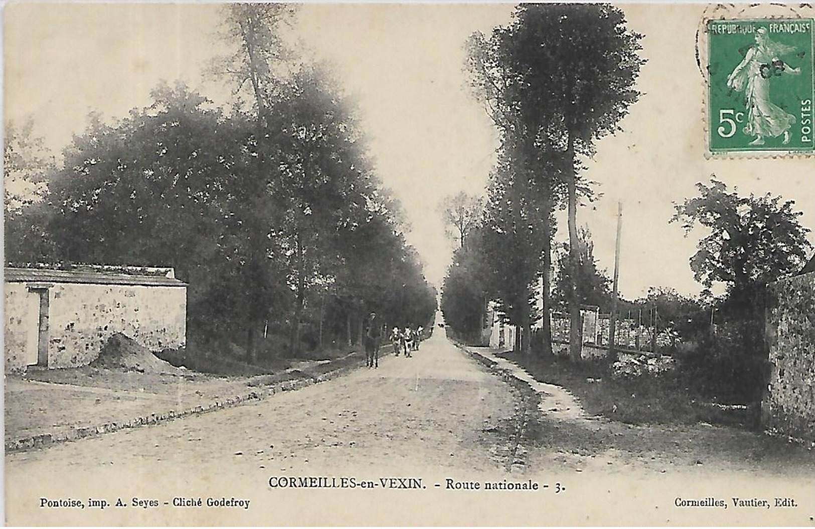 95, Val D'Oise, CORMEILLES EN VEXIN, Route Nationale, Scan Recto Verso - Andere & Zonder Classificatie