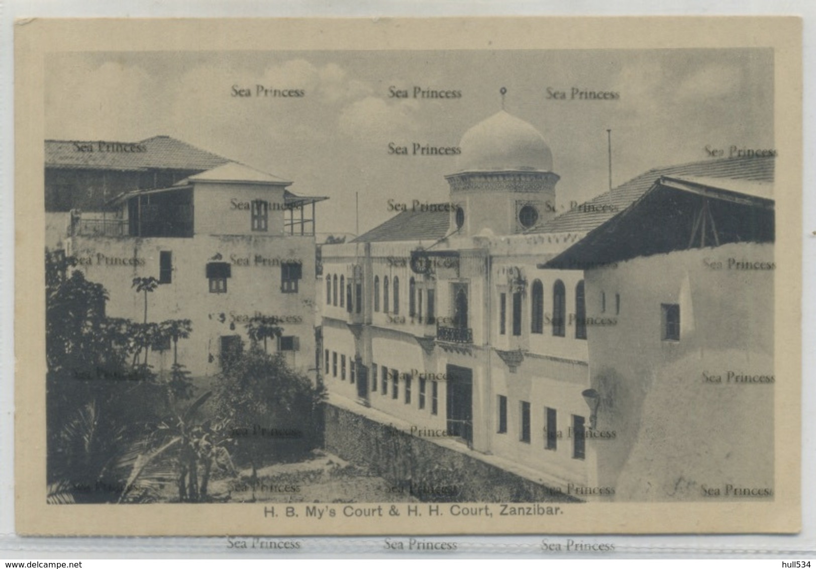 Tanganyika Postcard HB My's Court & HH Court Zanzibar Muscat Oman Persian Gulf Sultan AC Gomes 1900s - Tanzania