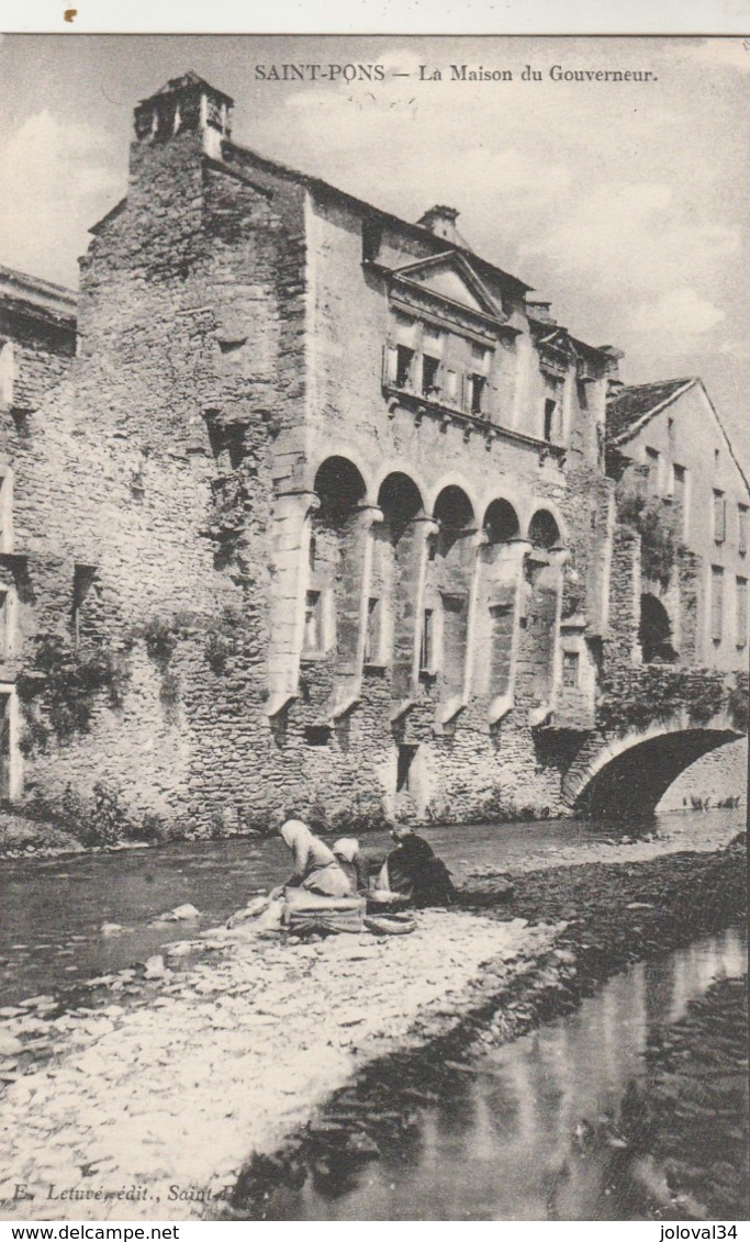 Hérault - SAINT PONS - La Maison Du Gouverneur - Animée Lavandières - Non écrite - Saint-Pons-de-Thomières