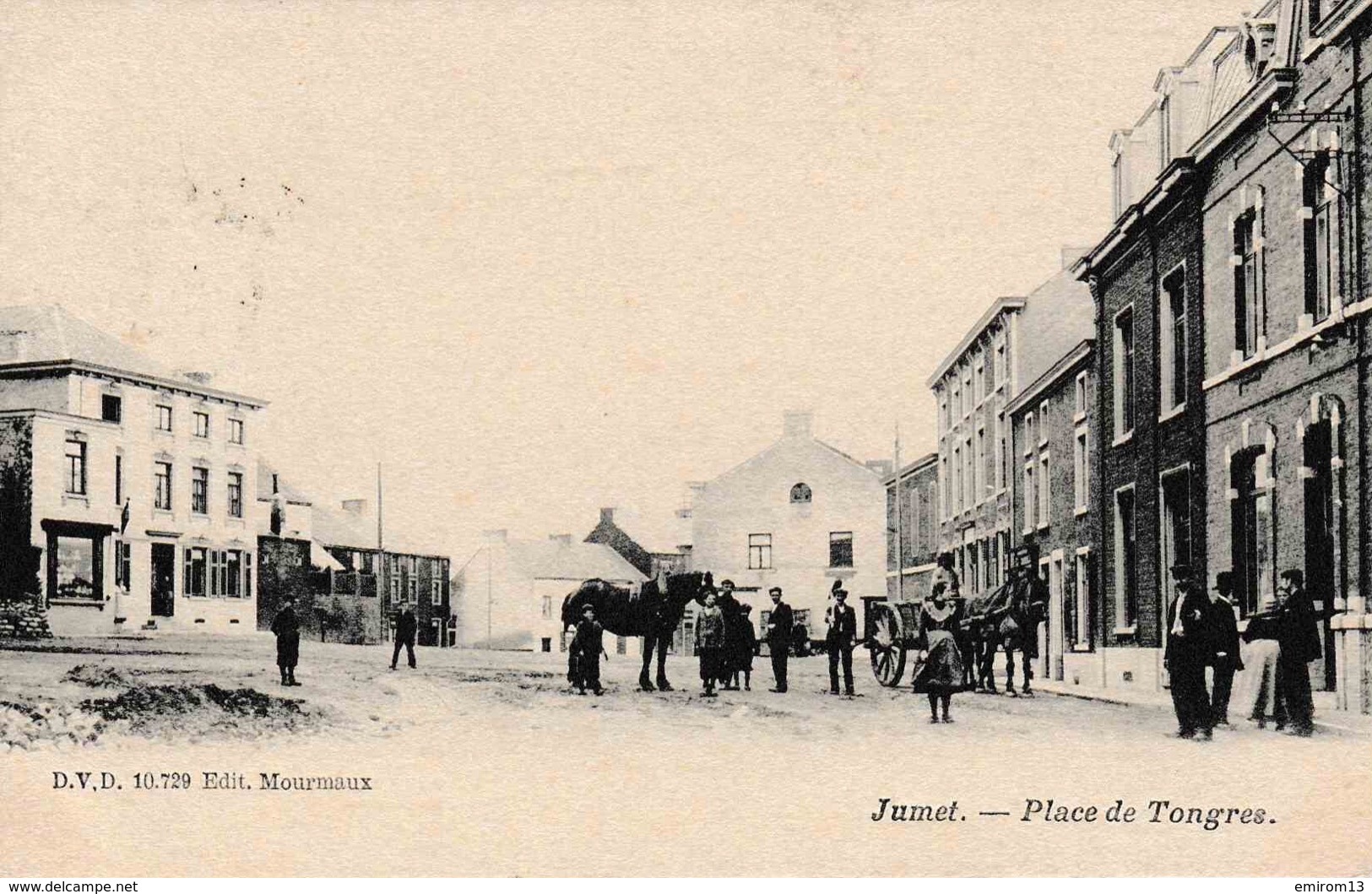 Jumet Place De Tongres Attelage Très Belle Carte D.V,D. 10729 édit Mourmaux - Charleroi