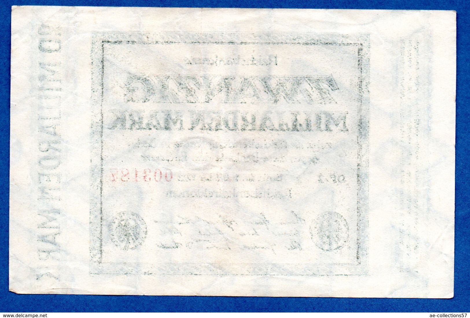Allemagne -  20 Milliarden Mark  1/10/1923  -- état  TTB+ - 20 Miljard Mark