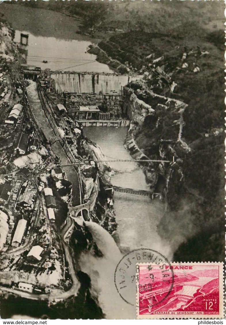 CARTE MAXIMUM BARRAGE DE  GENISSIAT - 1940-1949