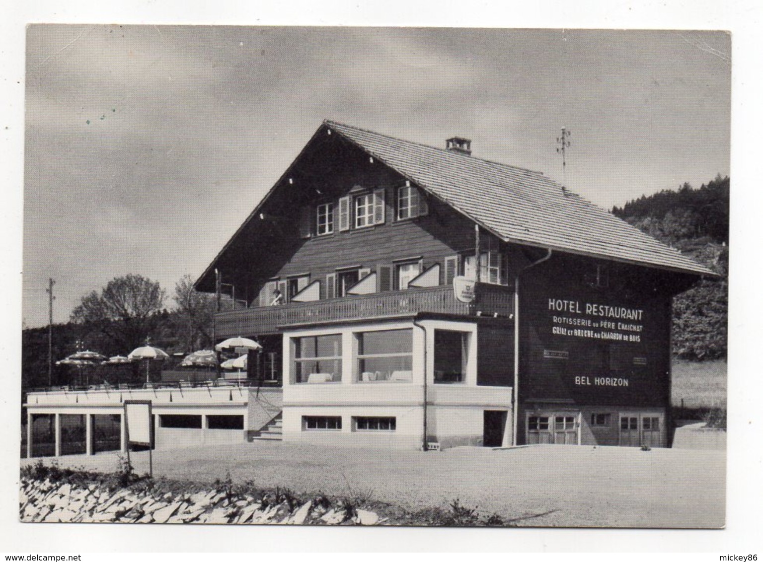 Suisse -VD-- ARZIER SUR NYON--1966--Hôtel-Restaurant " BEL HORIZON" -- Cachet --timbre---carte Publicitaire à Saisir - Arzier-Le Muids