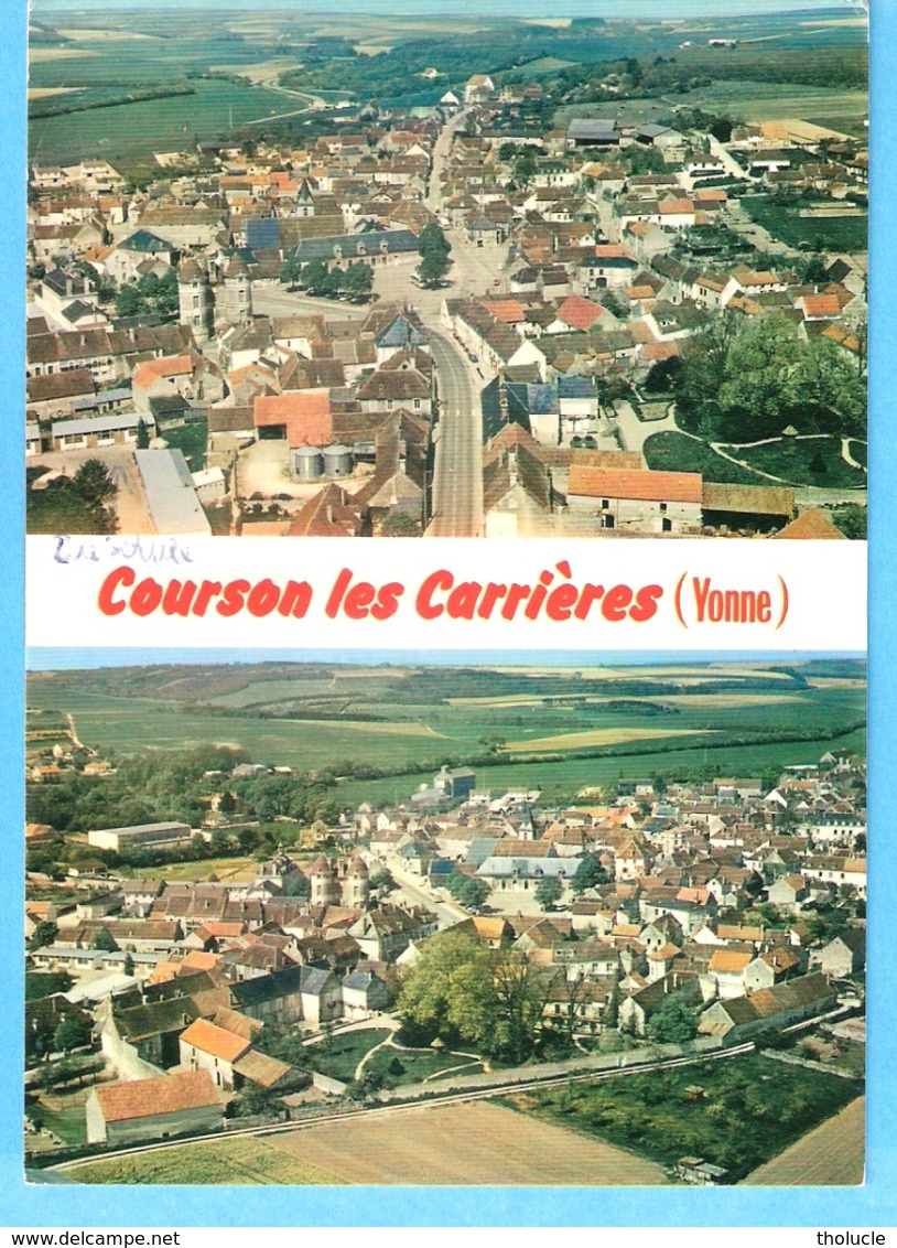 Courson-les-Carrières (Yonne)-Multivues-Vue Aérienne ( 2 Vues Aériennes Du Bourg-Mairie)-écrite En 1982 - Courson-les-Carrières