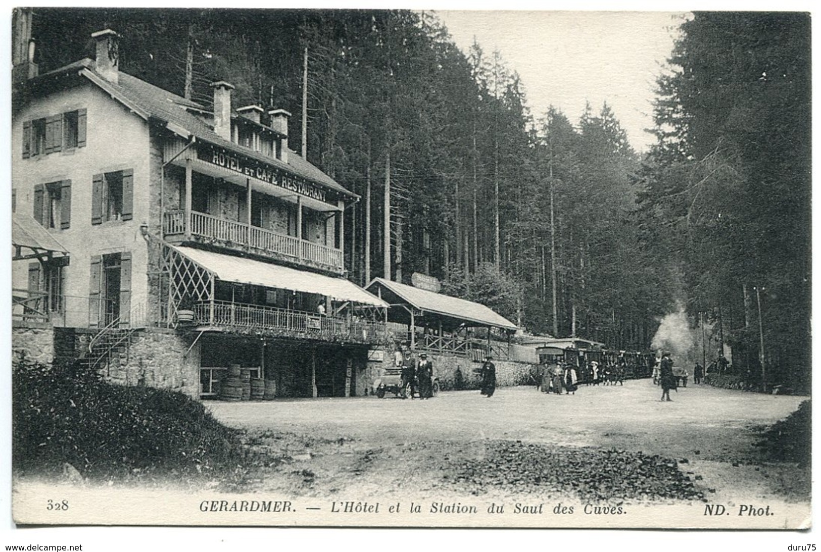 CPA * GÉRARDMER L'Hôtel Et La Station Du Saut Des Cuves ( Avec Le Tramway Au Fond ) - Gerardmer