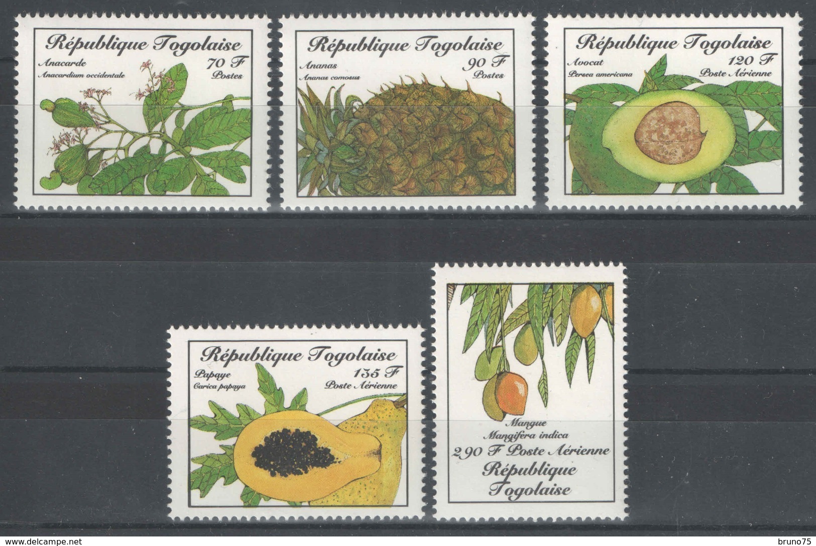 Togo - YT 1194-1195 + PA 602-604 ** MNH - 1986 - Flore - Fruits - Togo (1960-...)