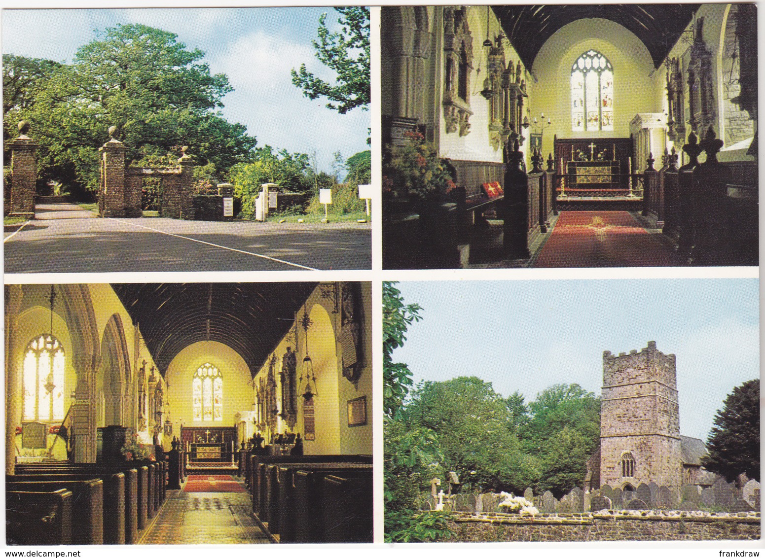 Postcard - All Saints Church, Clovelly, North Devon - 4 Views - VG - Unclassified