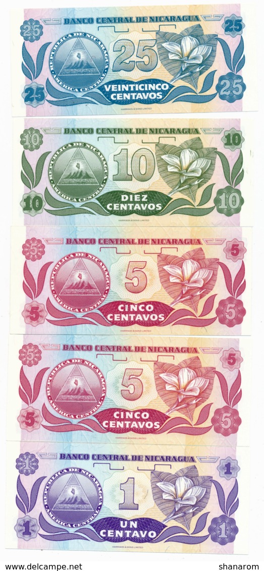 NICARAGUA // Set Of Six Note //  UNC - Nicaragua