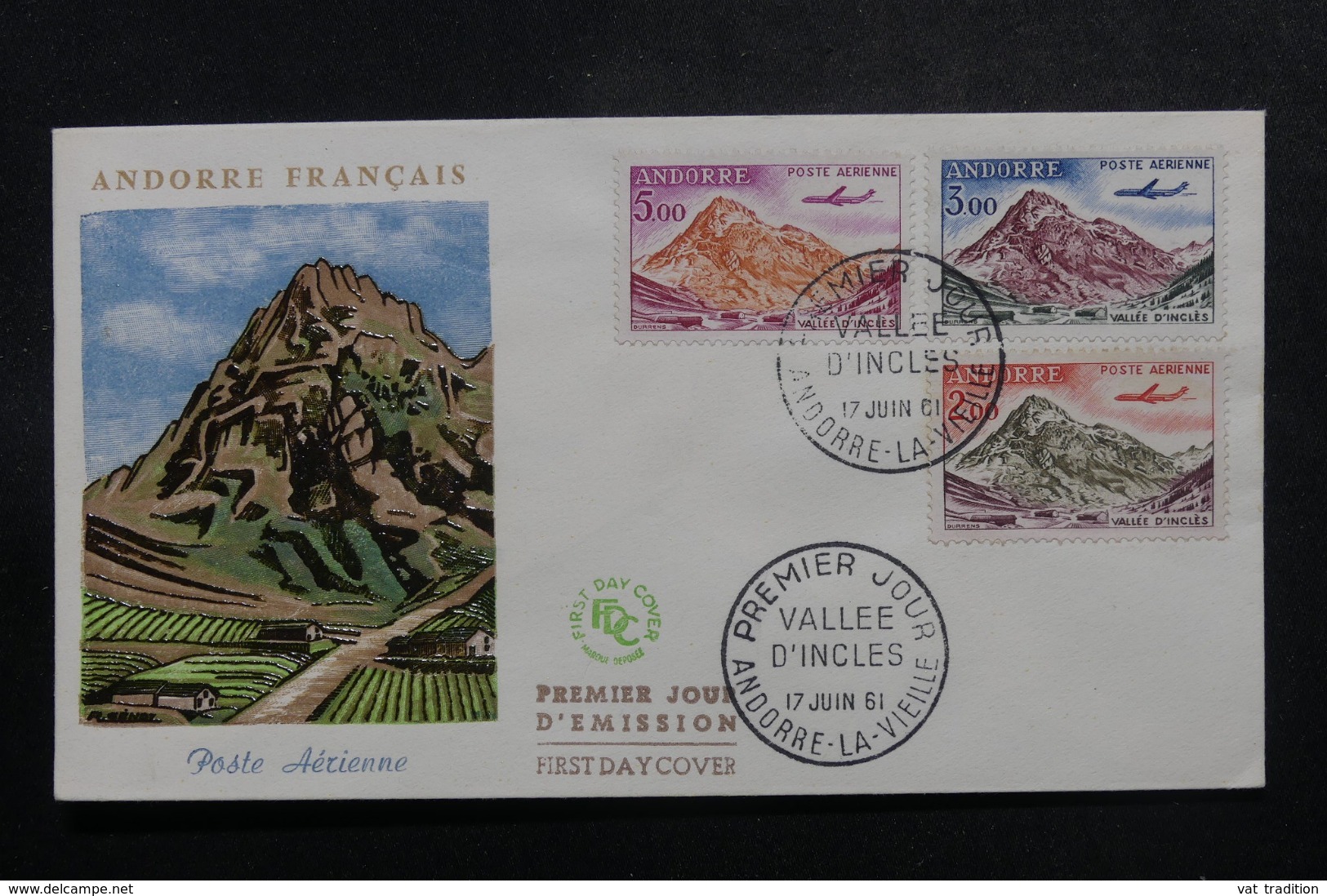 ANDORRE - Enveloppe FDC En 1961 - Poste Aérienne - L 47806 - FDC