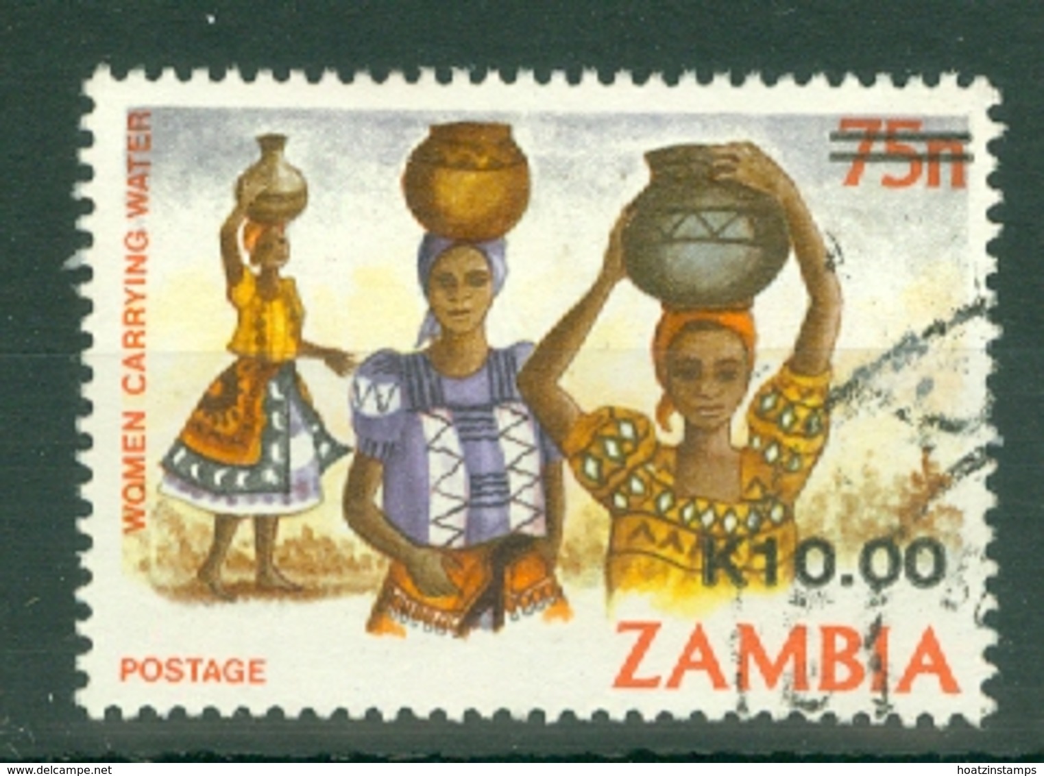 Zambia: 1989   Surcharge   SG583    K10 On 75n     Used - Zambia (1965-...)