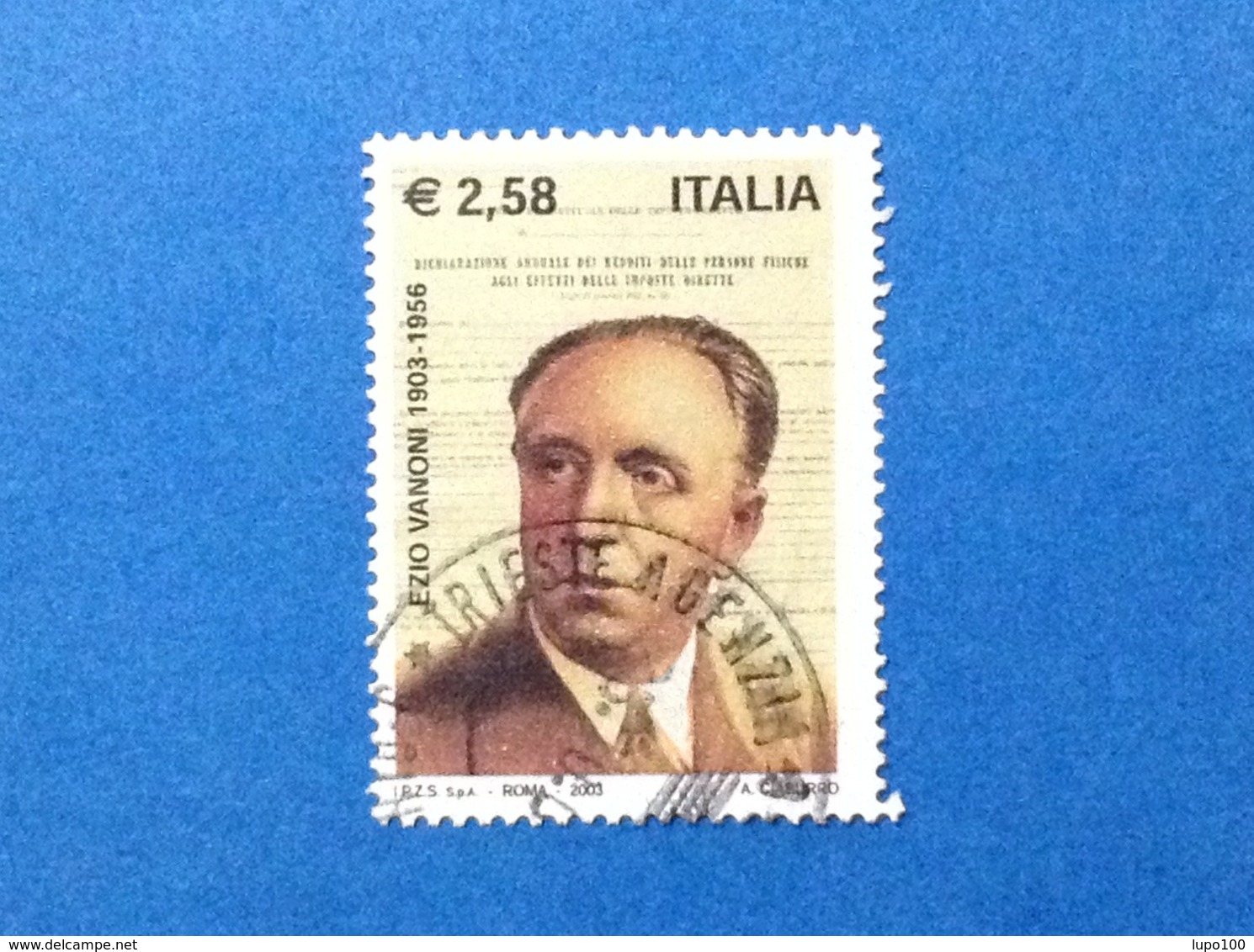 2003 ITALIA FRANCOBOLLO USATO STAMP USED ECONOMISTA POLITICO EZIO VANONI - 2001-10: Used