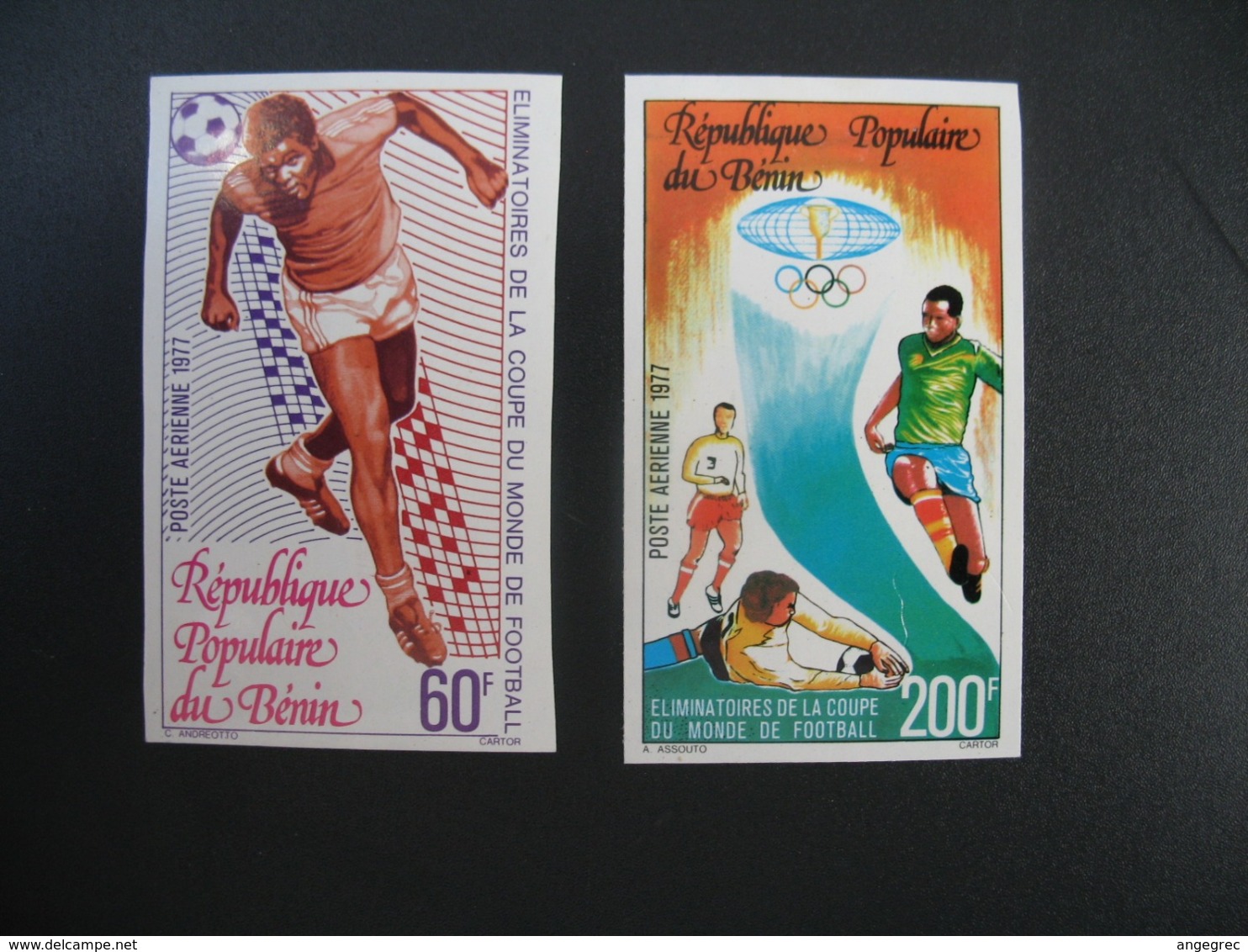 Timbre ND  non Dentelé Neuf ** MNH  - Imperf   Coupe Du Monde De Football  1977  Bénin N° PA  273 - 274 - Otros & Sin Clasificación