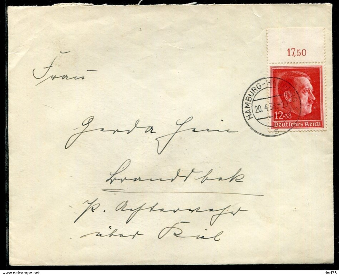 Deutsches Reich / 1938 / Mi. 664 OR EF Auf Brief Stegstempel Hamburg-Harburg (1688) - Briefe U. Dokumente