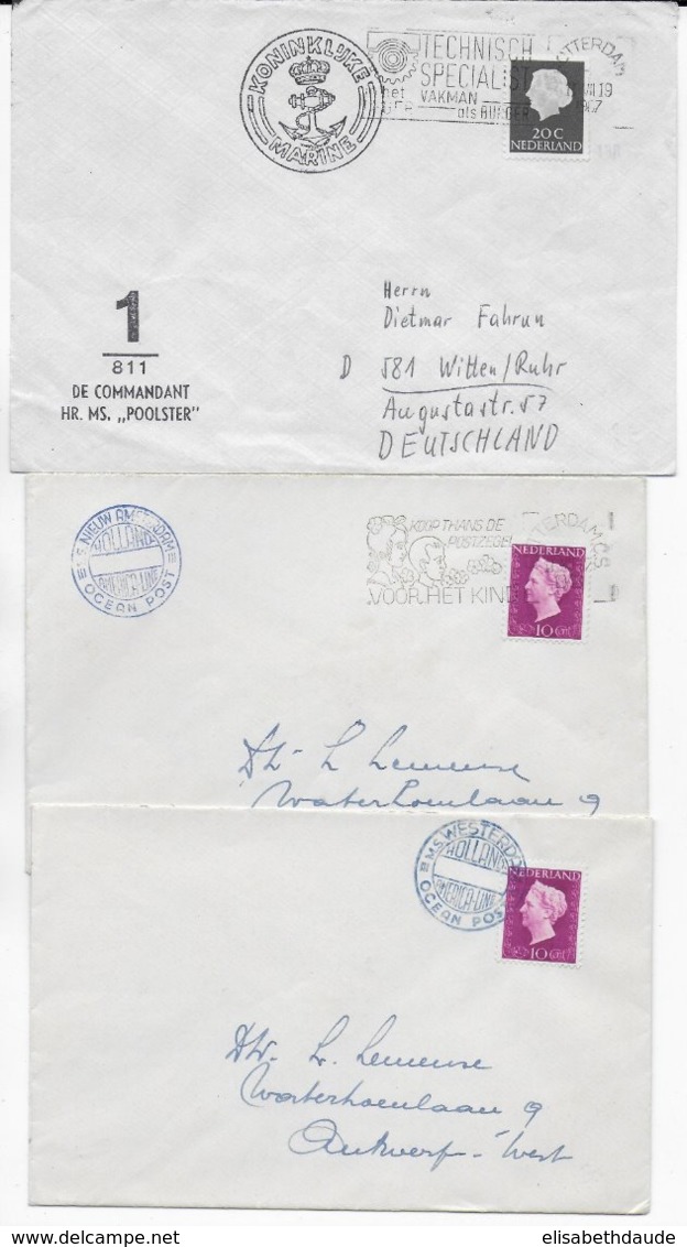 MARITIME - NEDERLAND - SCHIFFSPOST !  - ENVELOPPE Du "POOLSTER" ET OCEAN POST AMERICA-LINE - Postal History