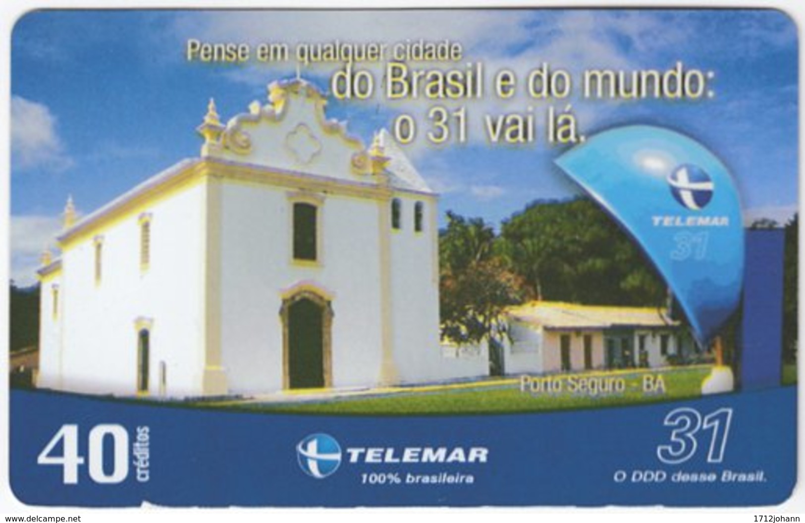 BRASIL I-935 Magnetic Telemar - Religion, Church - Used - Brésil