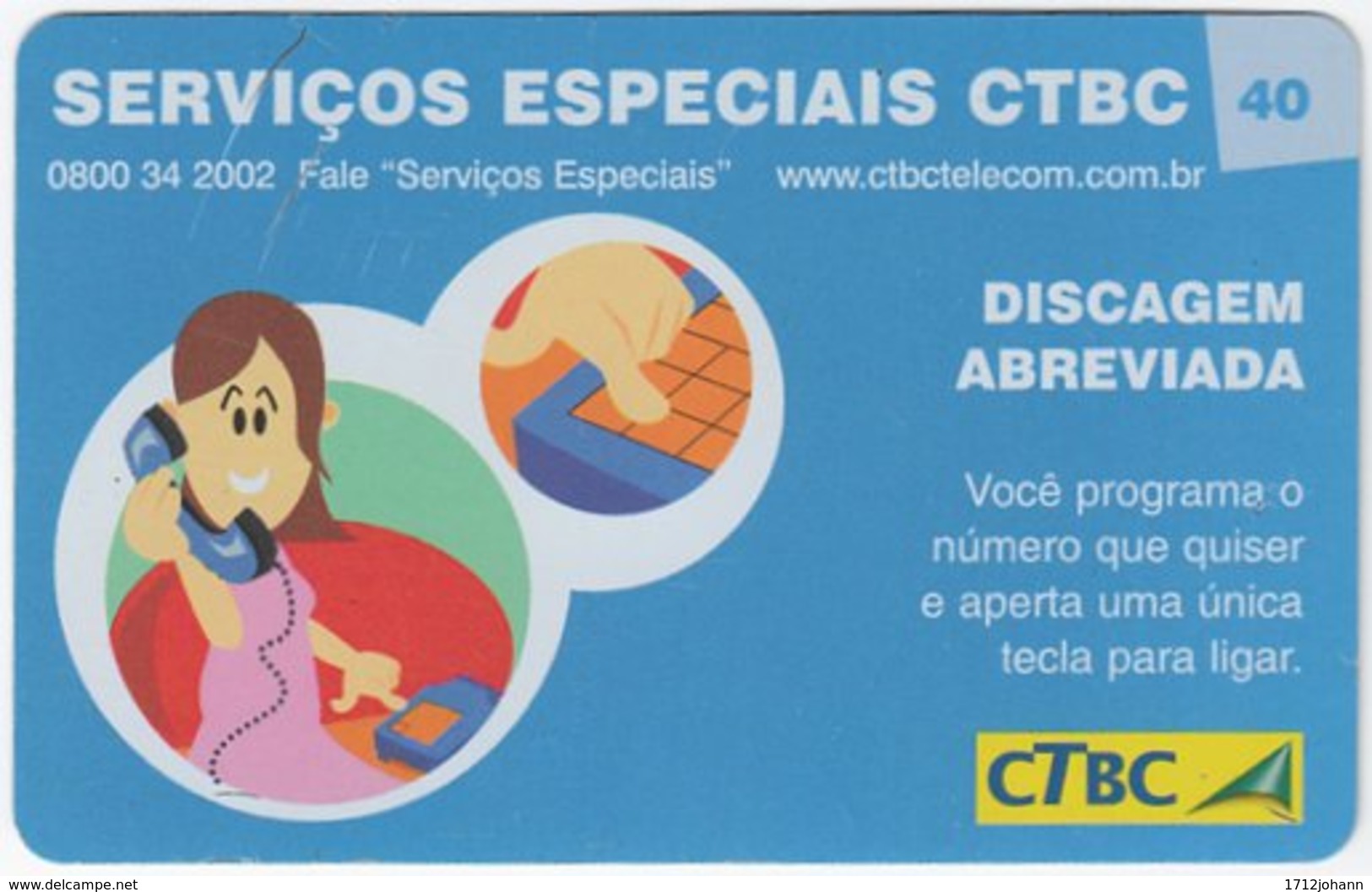 BRASIL K-095 Magnetic CTBC - Cartoon, Communication, Telephone - Used - Brésil