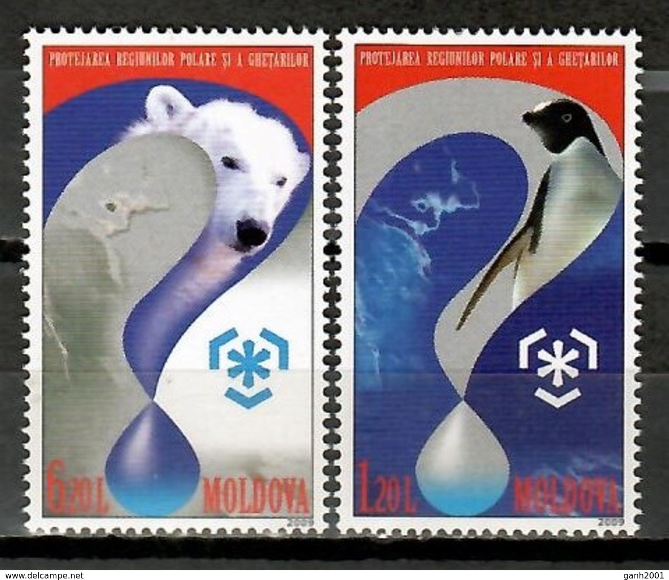 Moldova 2009 Moldavia / Polar Regions Birds Penguins Bears MNH Regiones Polares Osos Aves / Cu10019  38-1 - Otros & Sin Clasificación