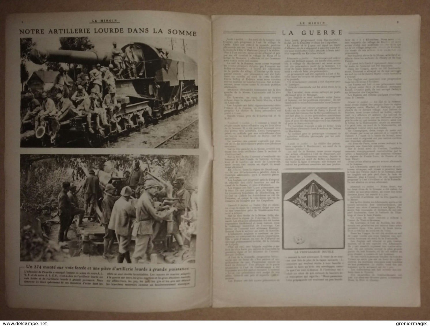 Le Miroir Du 23/07/1916 Tirailleurs Près De Cappy - Péronne - Bois De Vaux-Chapitre - Tavannes - Camp De Soltau - Andere & Zonder Classificatie